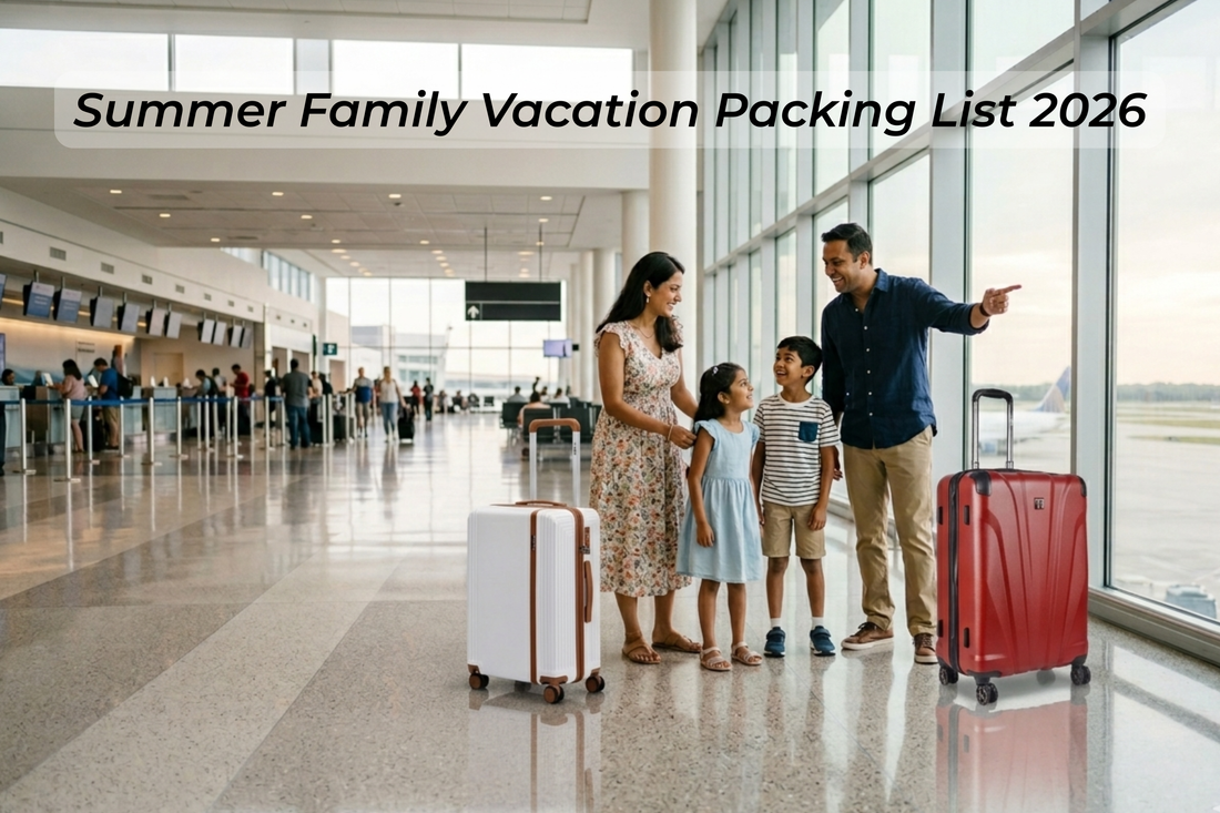 hard Luggage for Summer Vacation with Packing List