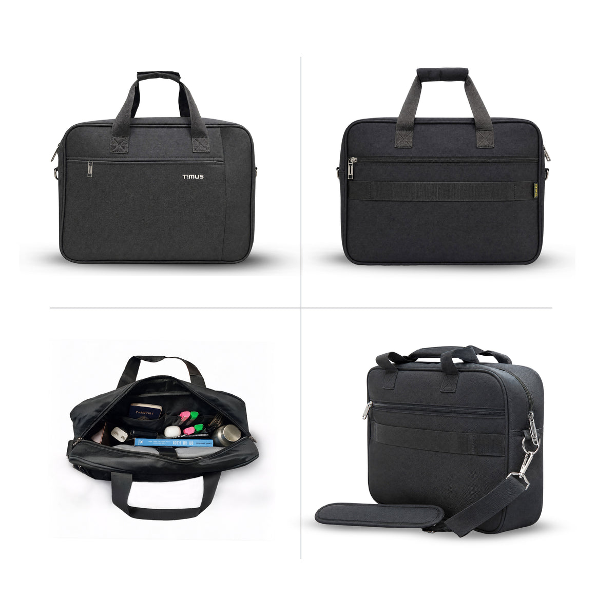 Timus Elite Briefcase for Men & Women | Lightweight Polyester Office & Business Bag