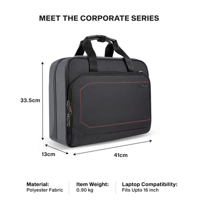 Timus Prestige laptop briefcase size details – corporate work bag measurement guide3