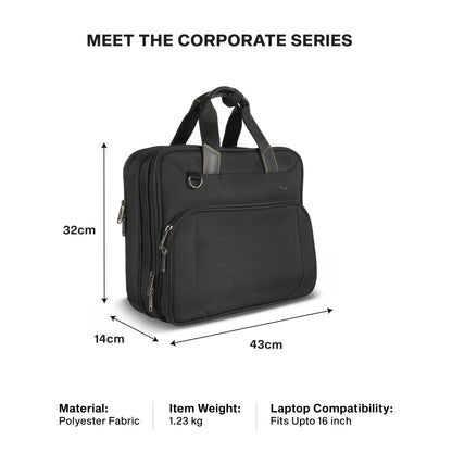 Timus Orbit laptop briefcase size details – business work bag measurement guide02