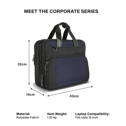 Timus Orbit laptop briefcase size details – business work bag measurement guide03