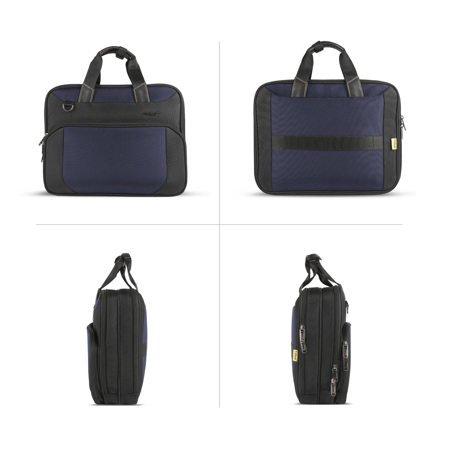 Timus Orbit professional laptop briefcase multi angle view – corporate office carry bag profile