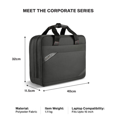 Timus Aero laptop briefcase size details – business work bag measurement guide 03