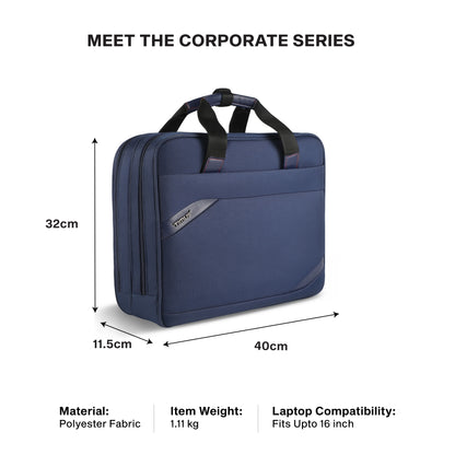 Timus Aero laptop briefcase size details – business work bag measurement guide 02