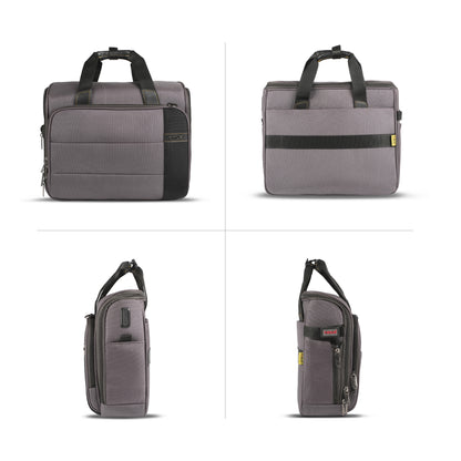 Timus Sync professional laptop briefcase multi angle view – corporate office carry bag profile