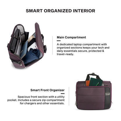 Timus Sync laptop briefcase interior layout – padded laptop compartment with document organizer02