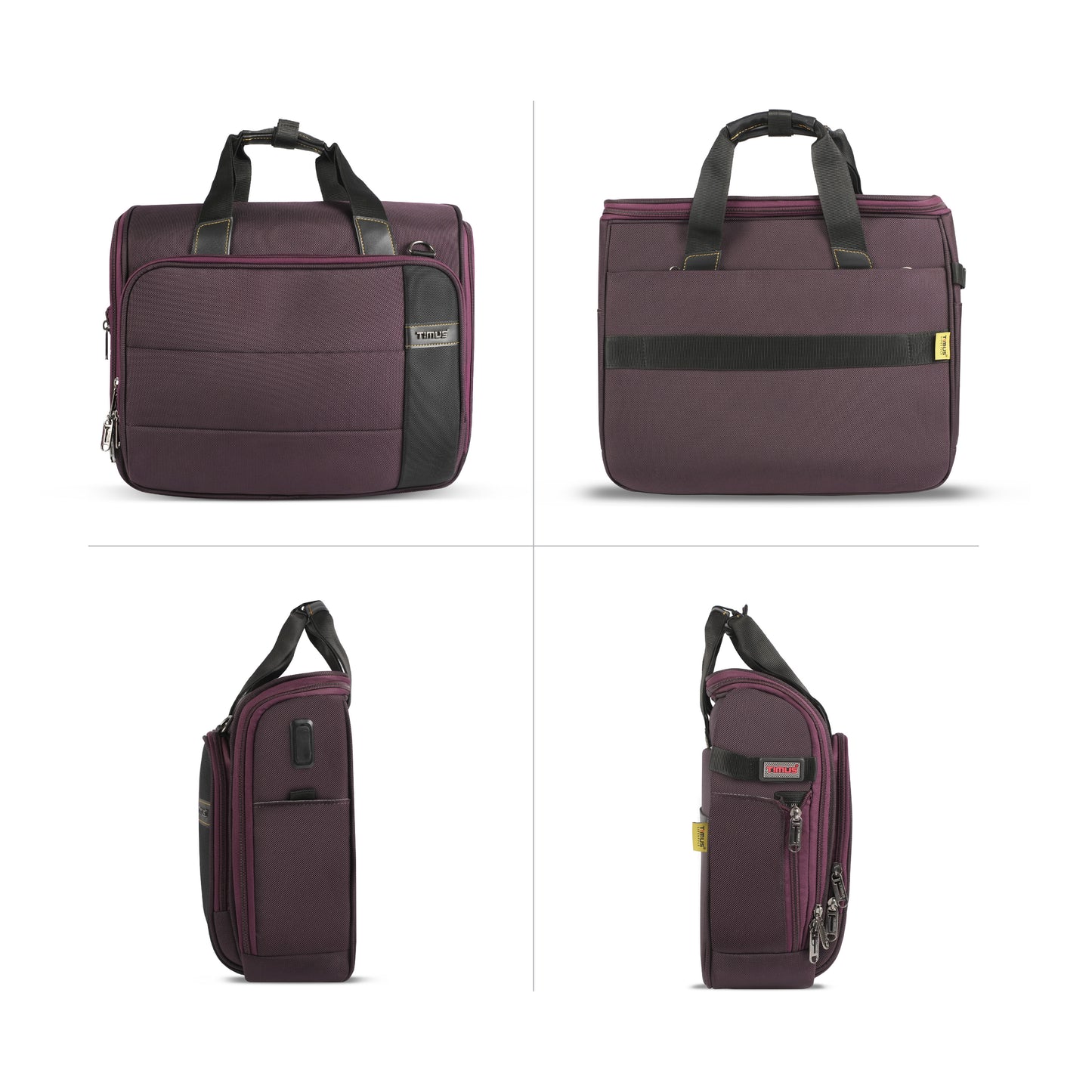 Timus Sync professional laptop briefcase multi angle view – corporate office carry bag profile 02
