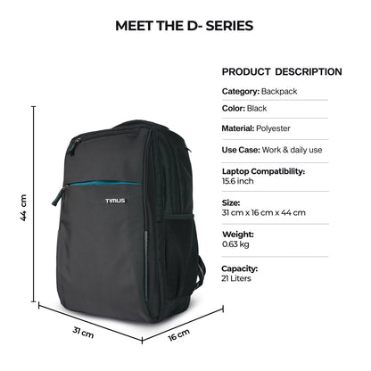 Timus Cyprus Backpack dimensions graphic