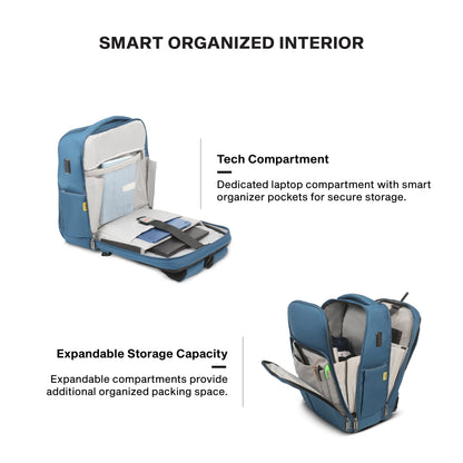 Timus Edge organized laptop backpack interior – padded 15.6 inch laptop sleeve with tech pockets