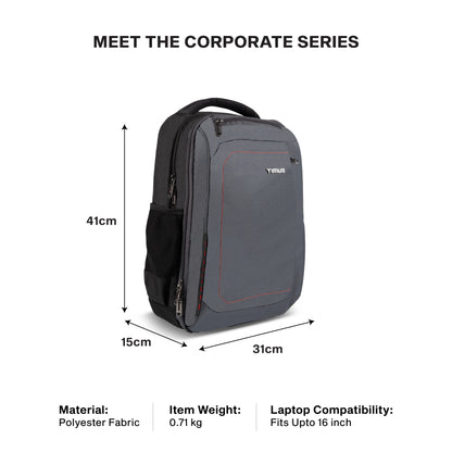 Timus Port 19L compact laptop backpack size guide – small office backpack dimensions