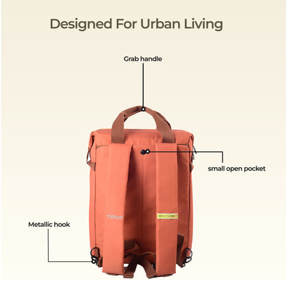 Timus Chicago Backpack back view with padded straps