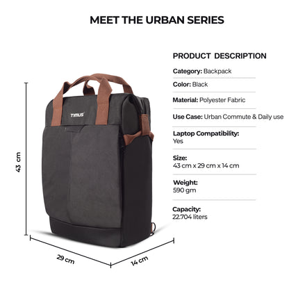 Timus Chicago Backpack dimensions graphic
