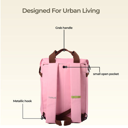 Timus Chicago Backpack back view with padded straps