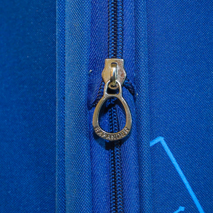 Expandable zipper chain on blue Flash Plus luggage to increase capacity