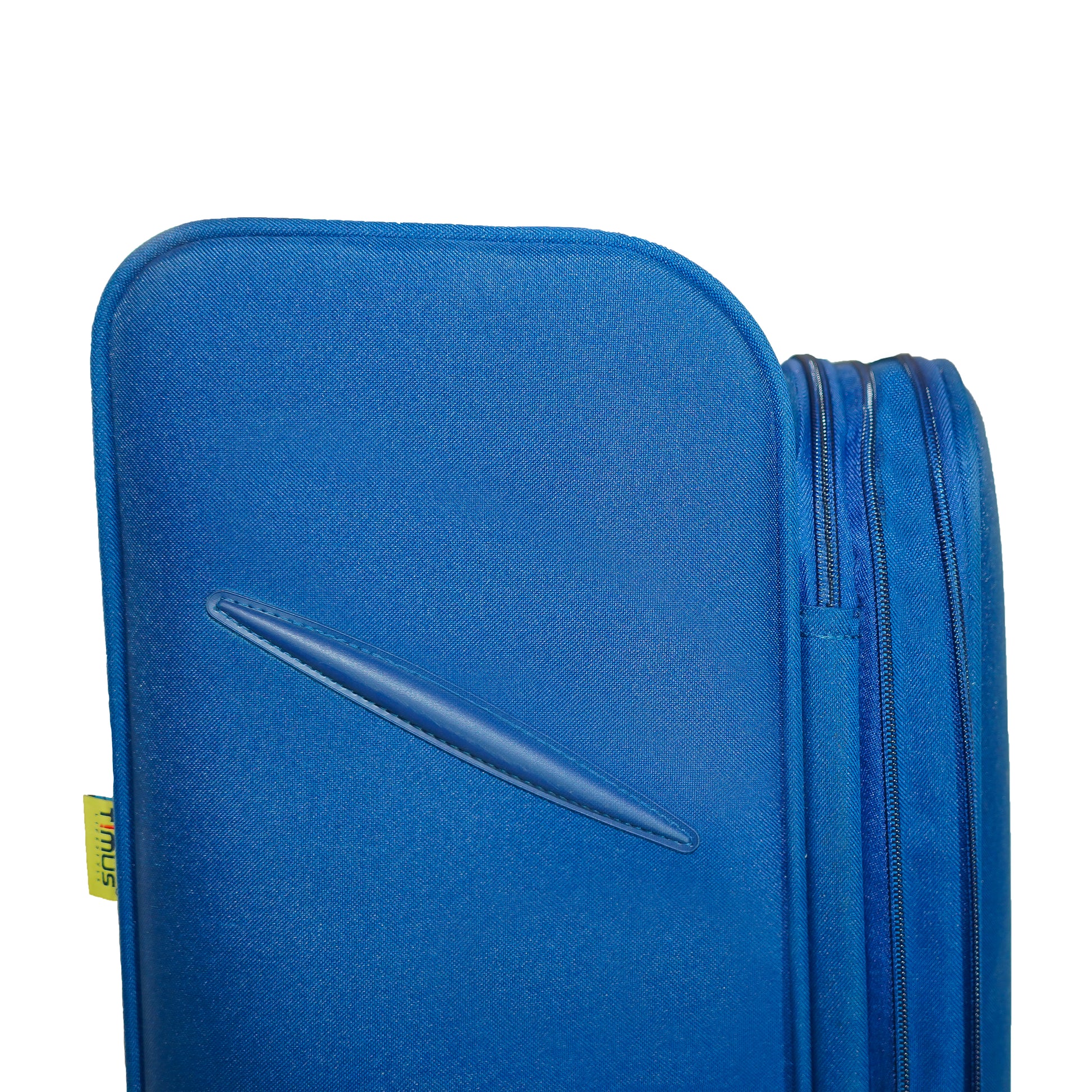 Protective side lugs on blue Flash Plus luggage