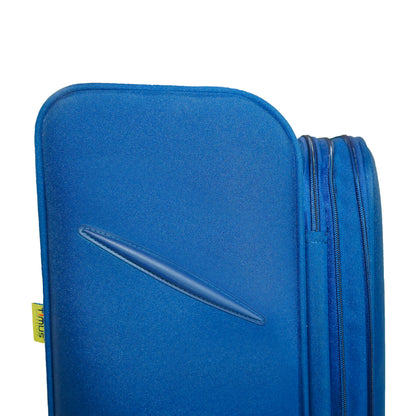 Protective side lugs on blue Flash Plus luggage