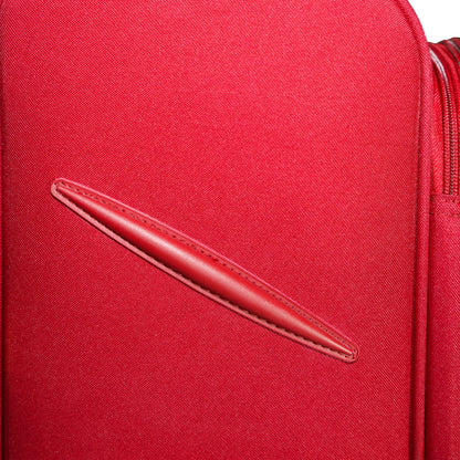Protective side lugs on red Flash Plus soft luggage to prevent wear and tear
