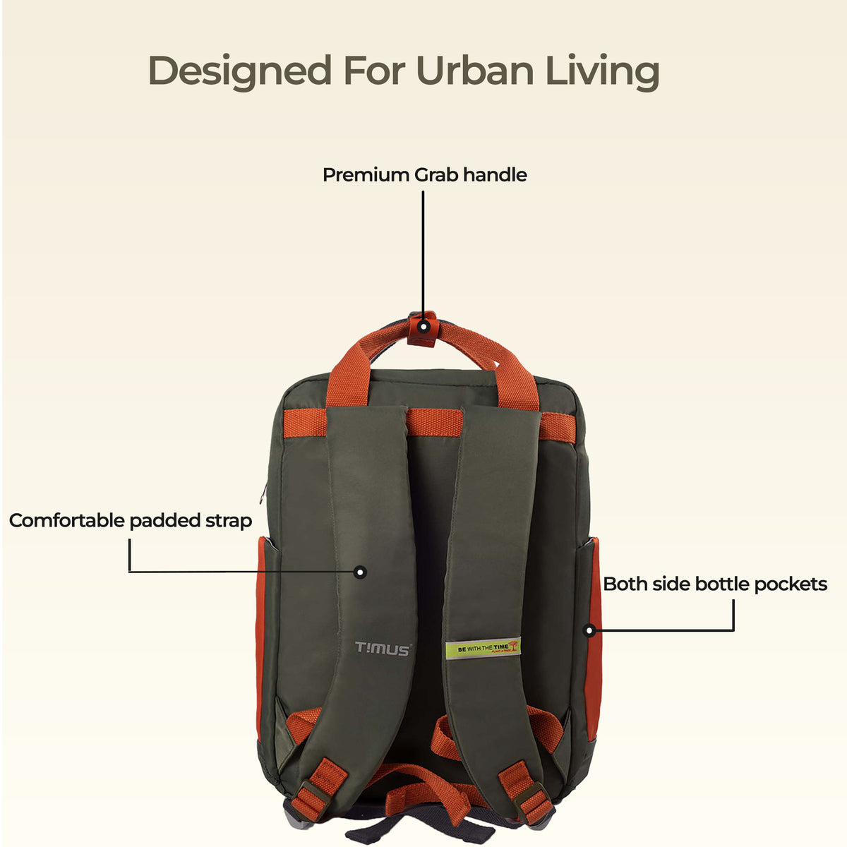 Timus Las Vegas Backpack back view with padded straps