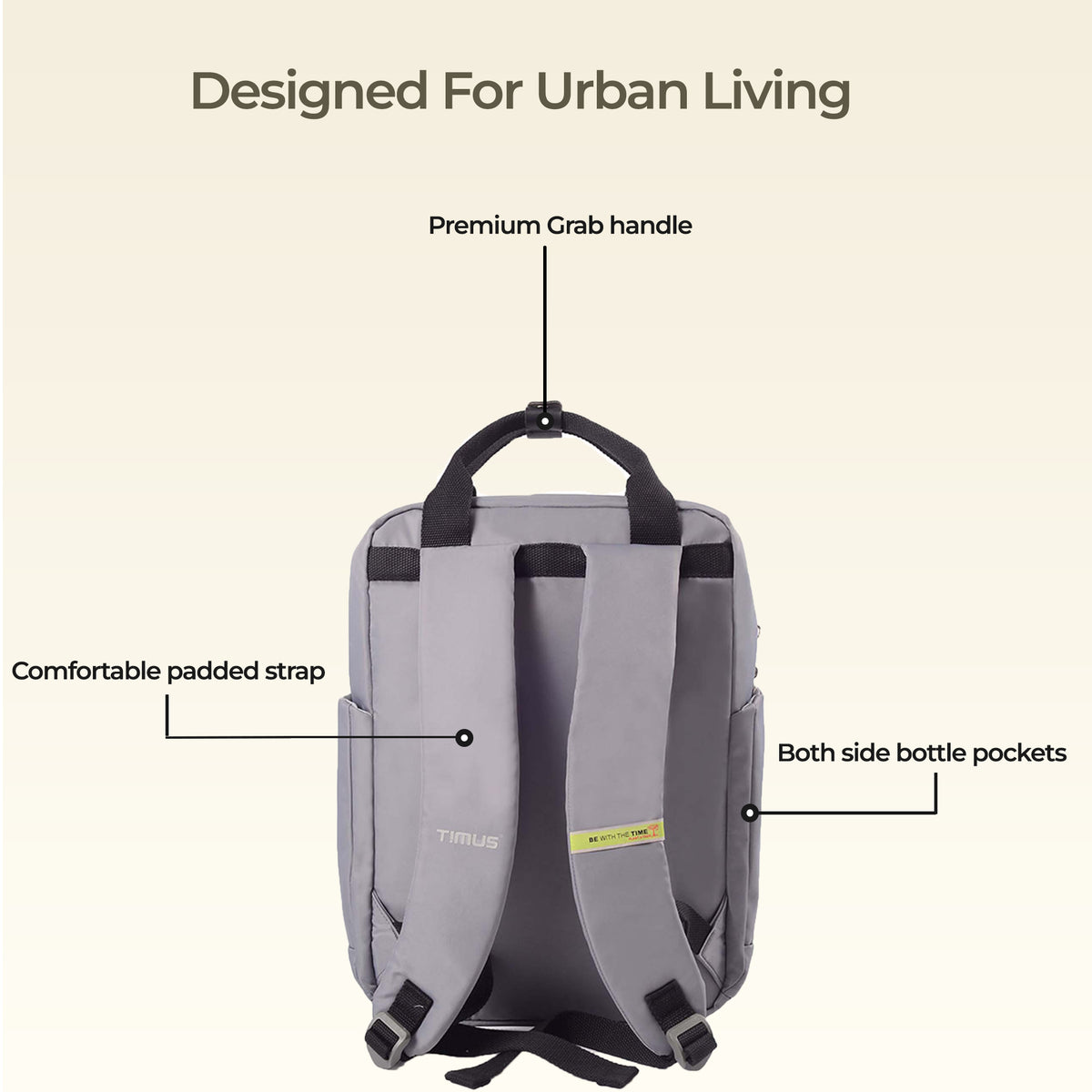 Timus Las Vegas Backpack back view with padded straps